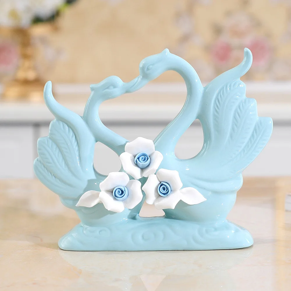 

Kawaii Home Decor Living Room Decoration Accessories Swan Ceramic Ornament Decoration Wedding Gift Home Supplies Home Decoration
