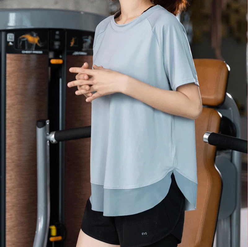 Быстросохнущие спортивные рубашки Женские Дышащие футболки с коротким рукавом