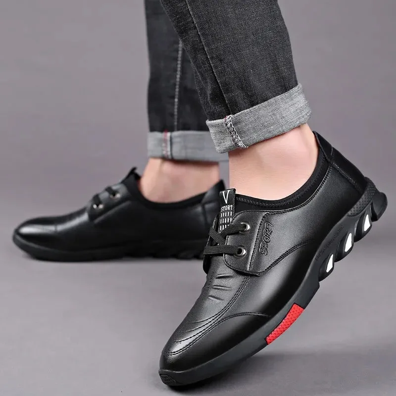 

COZOK Genuine Leather Men Shoes Luxury Brand 2021 Casual Slip on Formal Loafers Men Moccasins Italian Black Male Driving Shoes