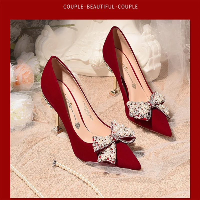 Женские туфли-лодочки с острым носком на высоком каблуке 6 см 8 осень 2022 | Обувь