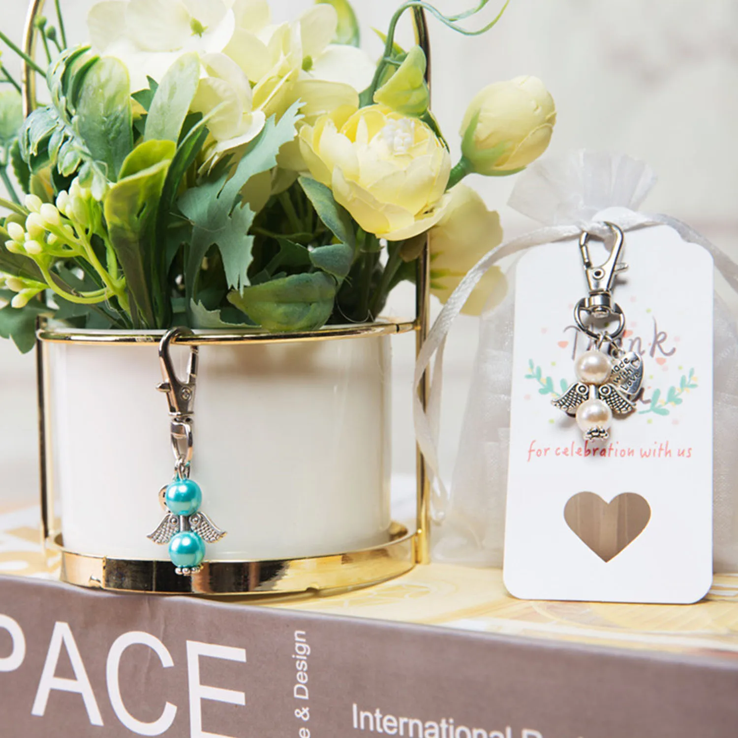 Свадебный Сувенирный подарочный набор с ангелом подвески для ключей углом бирки