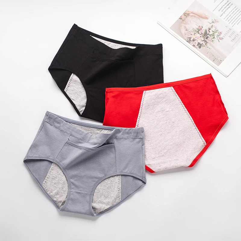 

50S Combed Cotton Menstrual Panties For Women Girls Leakproof Underpants Large Plus Size Seamless Underwear Female Sexy Briefs