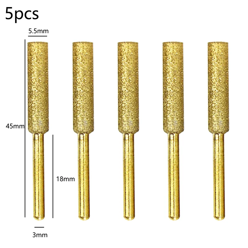 Золотой Алмазное покрытие цилиндрический Burr 4 мм бензопилы точильный камень