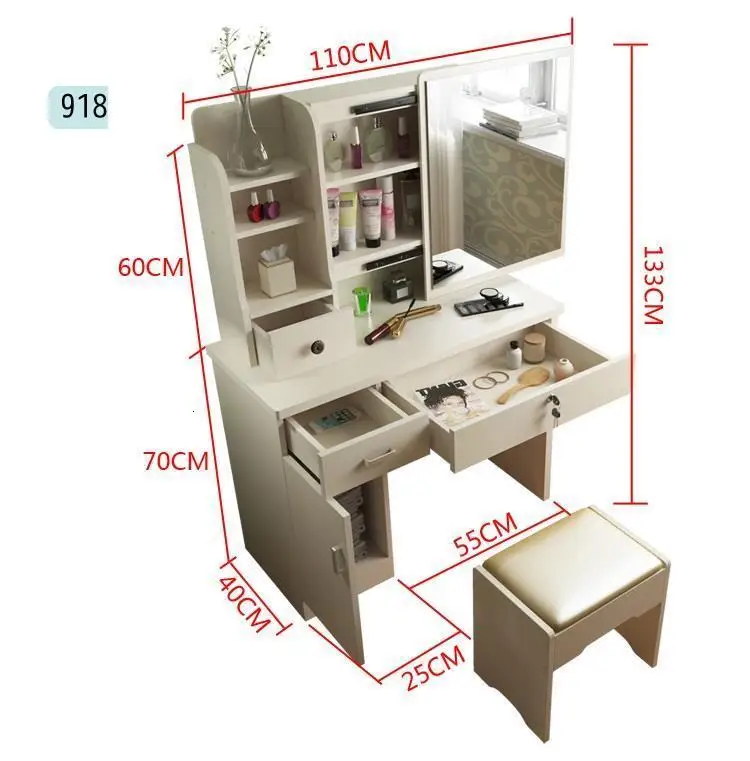 El Dormitorio комод с выдвижными ящиками для туалетного столика, косметический столик, мебель для спальни