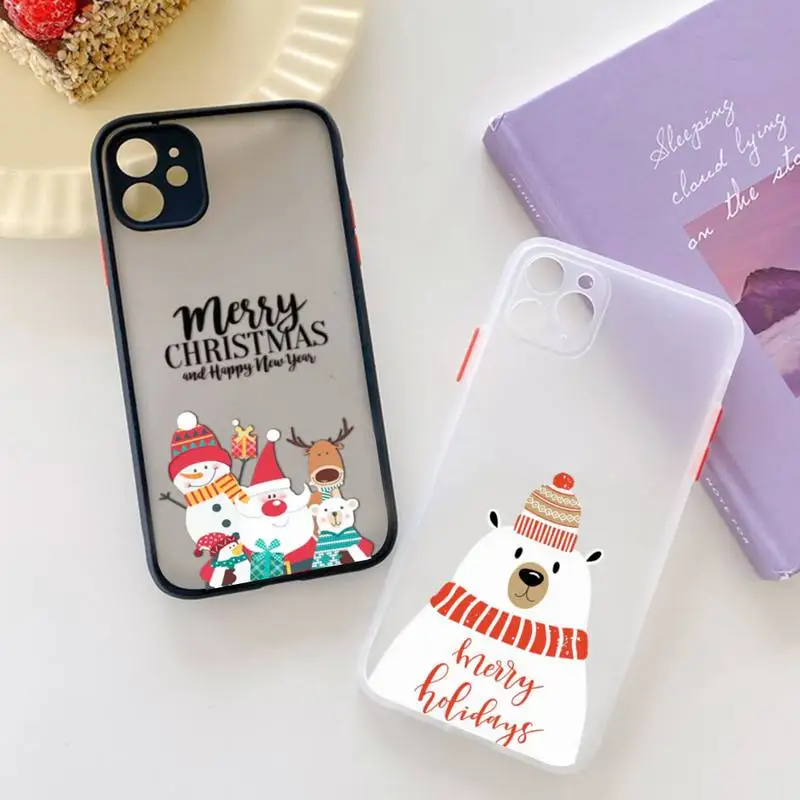 

FHNBLJ Merry Christmas Phone Case for iPhone 11 12 13 mini pro XS MAX 8 7 6 6S Plus X 5S SE 2020 XR case
