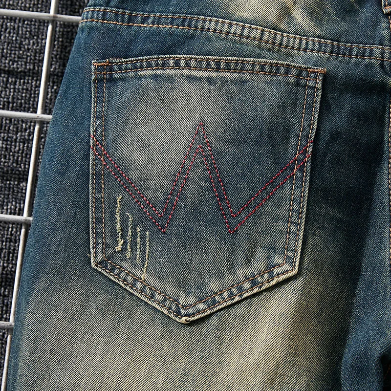 

Fashion Ripped Vintage Jeans Men Slim Fit Casual Hole Hip-hop Street Jeans Pants Male Brand Classic Washed Denim Trousers
