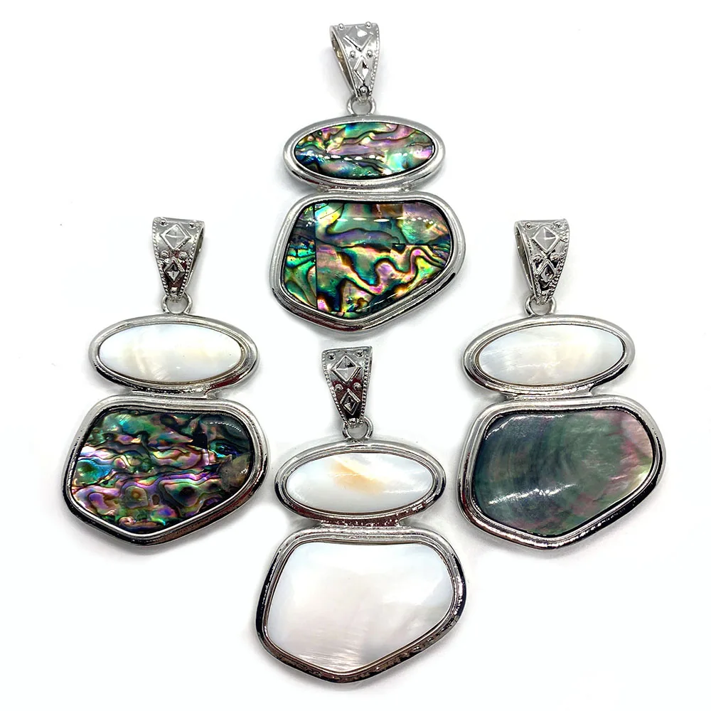 

Natural Abalone Shell Pendant Retro Colorful Irregular Shape for DIY Handmade Exquisite Necklace Pendant Jewelry Accessories