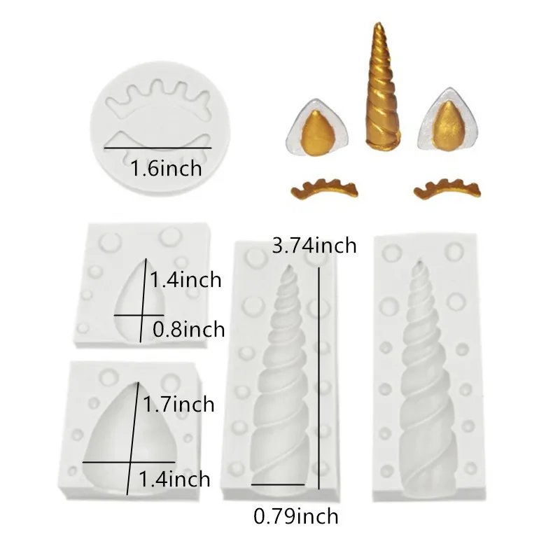 5 шт./компл. силиконовая форма в виде единорога для помадки инструменты украшения