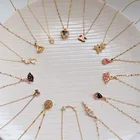 Южнокорейское Новое модное ожерелье Dongdaemun из титановой стали, женское простое темпераментное индивидуальное милое красное ожерелье до ключицы