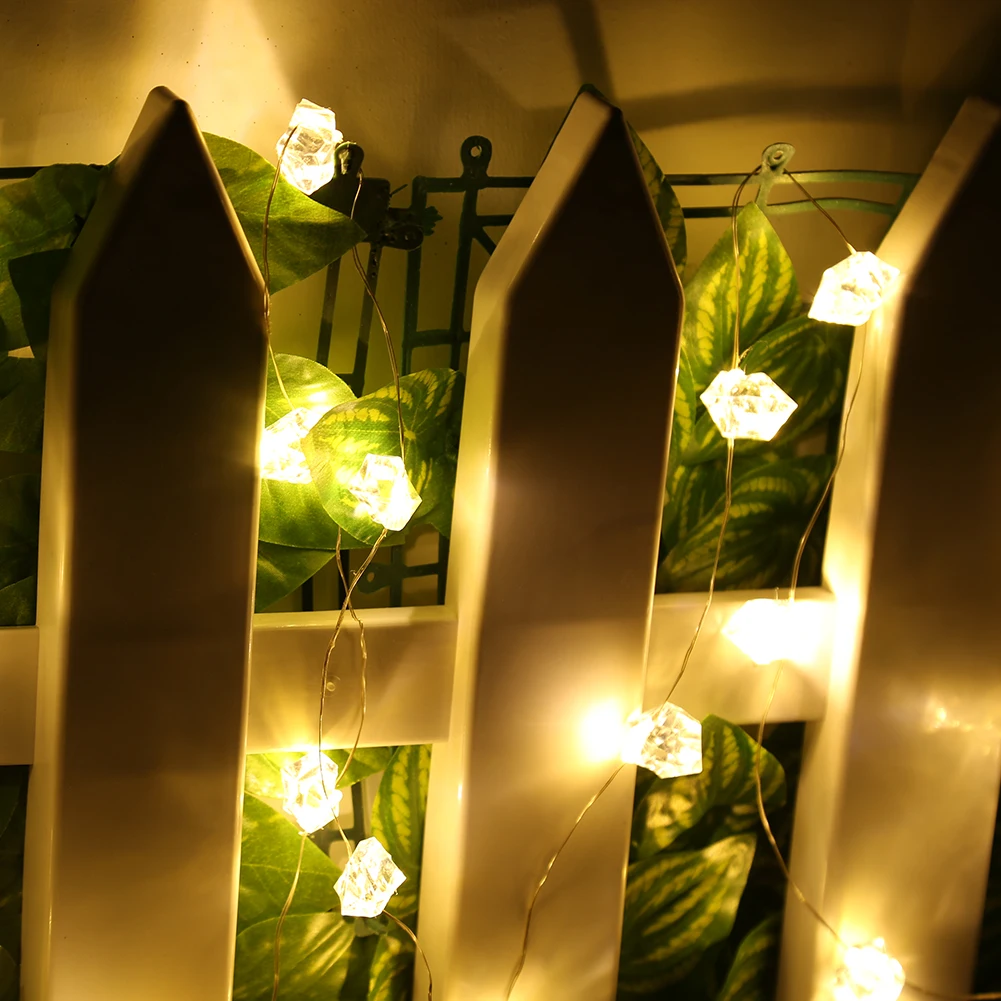 

Гирлянда с 20 имитациями бриллиантов, праздничный уличный декоративный светильник для газона, сада, спальни, комнаты, праздника, 2 м