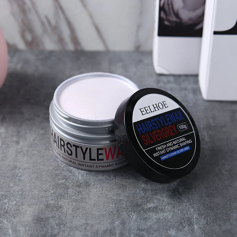 

Silver Grey Instant Dye Cream Natural Hair Style Wax DIY Stylish Hair Coloring Styling Wax Mud 100g Natural Shine