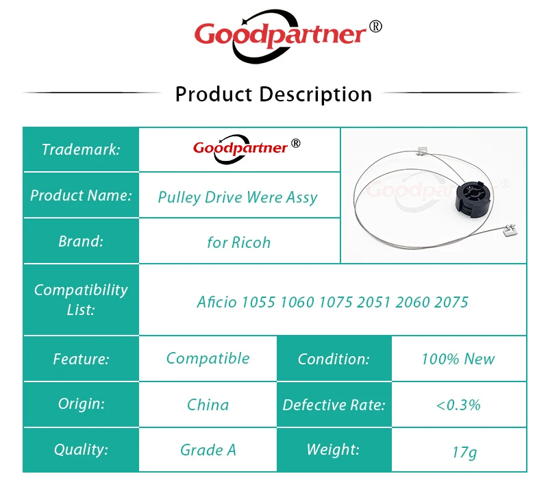 printer fuser roller 10X A2936684 A2486684 Pulley Drive Were Assy for RICOH 1055 1060 1075 2051 2060 2075 MP7500 5500 6000 6001 6002 6500 7000 7001 chip printer