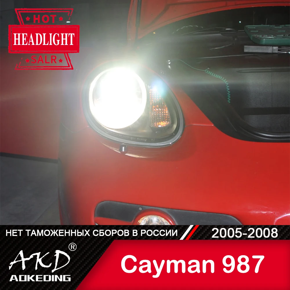 

AKD автостайлинг фары для Porsche Cayman 987 2005-2008 светодиодные фары DRL Передняя лампа светодиодный проектор автомобильные аксессуары