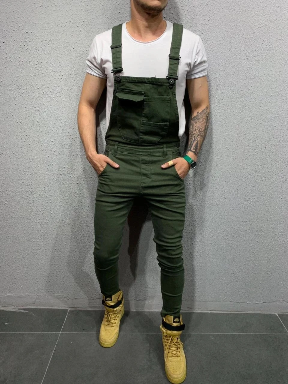 

Men's suspenders, personalized multi button fit jogger casual Jumpsuit