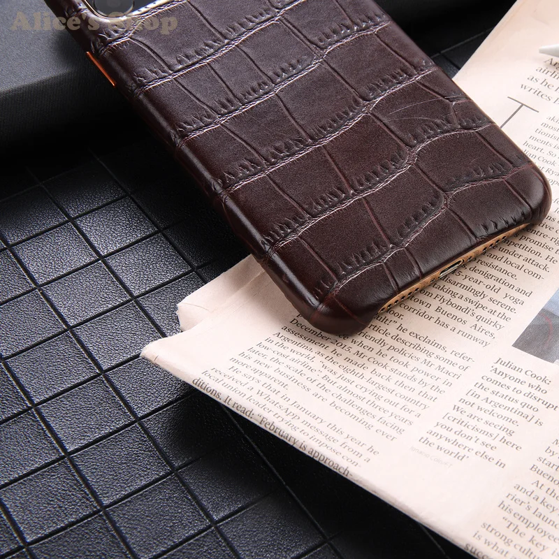 Роскошный кожаный чехол из натуральной крокодиловой кожи для iPhone 11 Pro Max тонкий