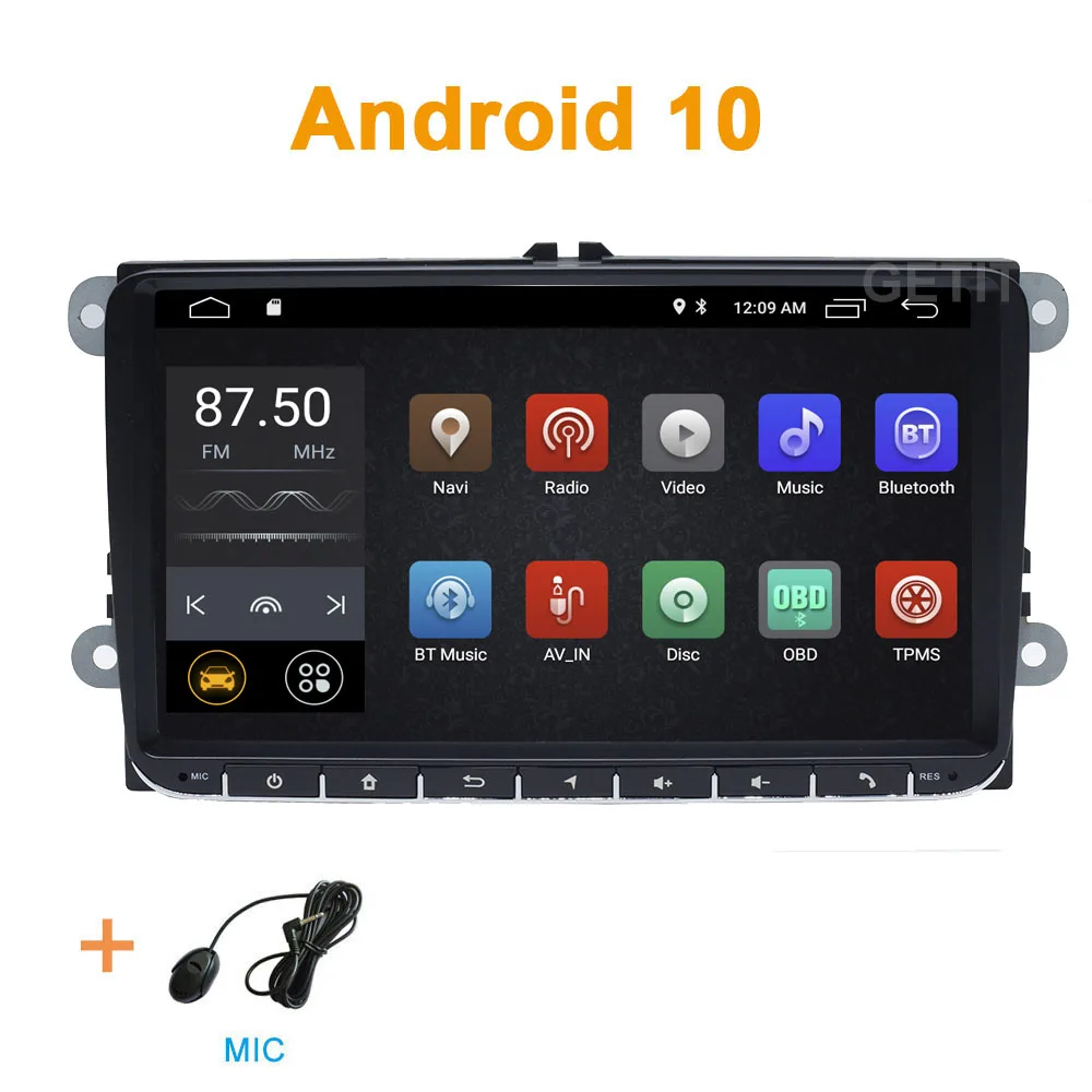 CAR GPS " Android 10 Автомагнитола Стерео gps навигация для VW Skoda Octavia Golf 5 6 Touran Passat B6 Jetta Polo Tiguan - Цвет: CAR GPS