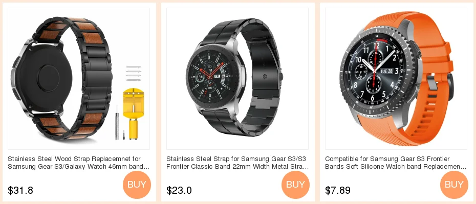 Ремешок из нержавеющей стали для samsung gear S3/S3 Frontier классический ремешок 22 мм ширина металлический ремешок для samsung Galaxy 46 мм ремешок для часов