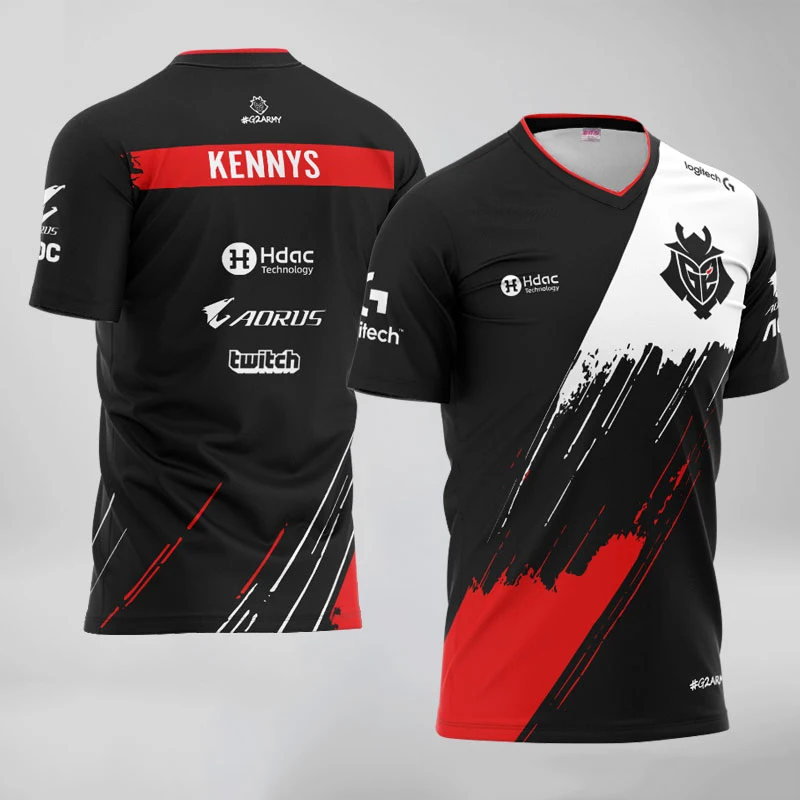 

New G2 Esports Team Uniform T Shirt 2020 LOL CSGO Gaming Player Kunden Name Fans T-shirt Top Hochwertige Individuelle ID Jersey