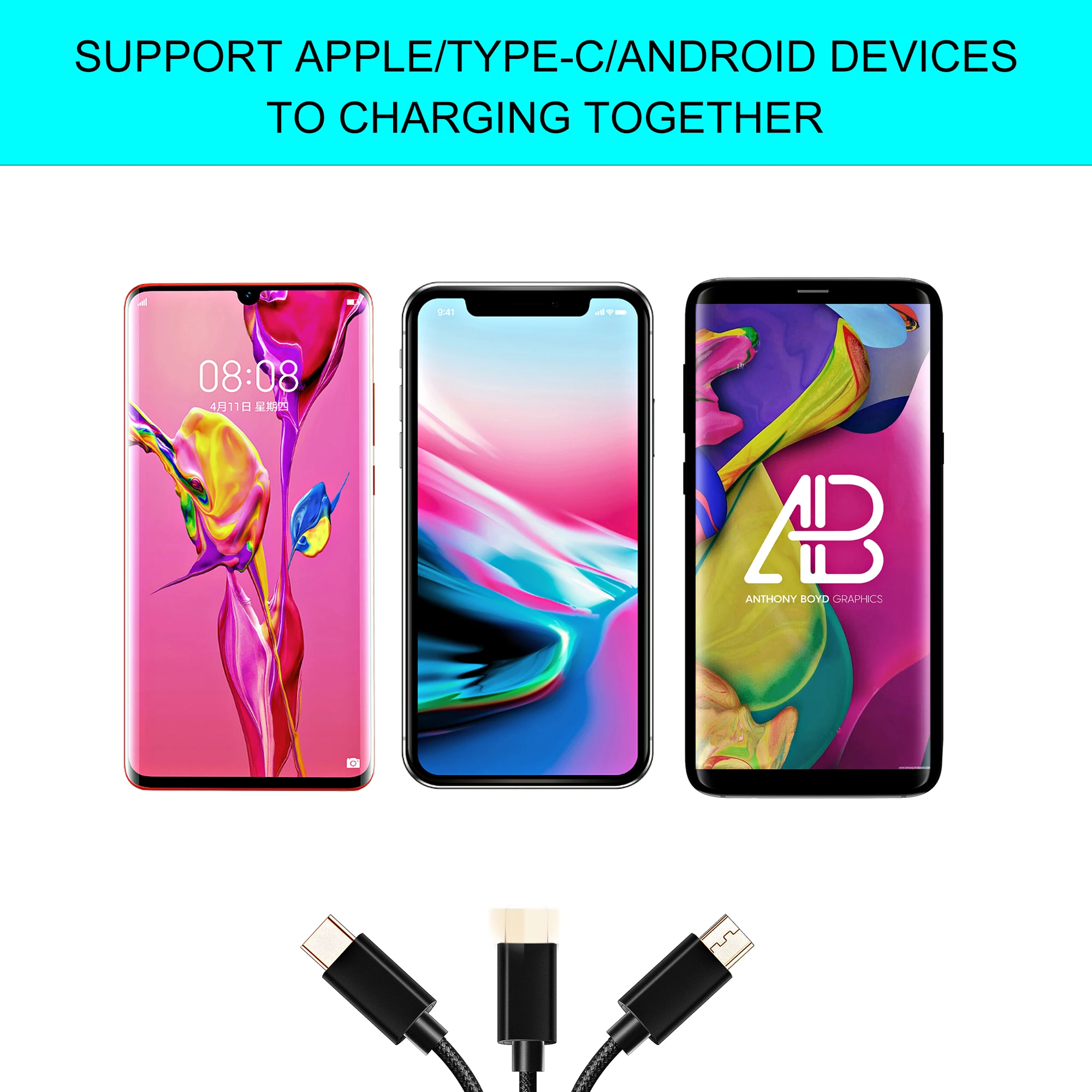 NATTHSWE 3 в 1 USB кабель для мобильного телефона Micro usb type C зарядного устройства iPhone