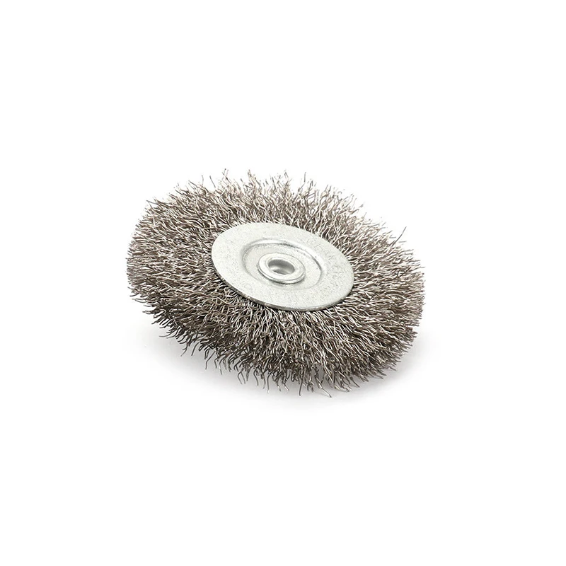 

72mm/3inch Flat Crimped Stainless Steel Wire Wheel For Rust Remove Bench Grinder