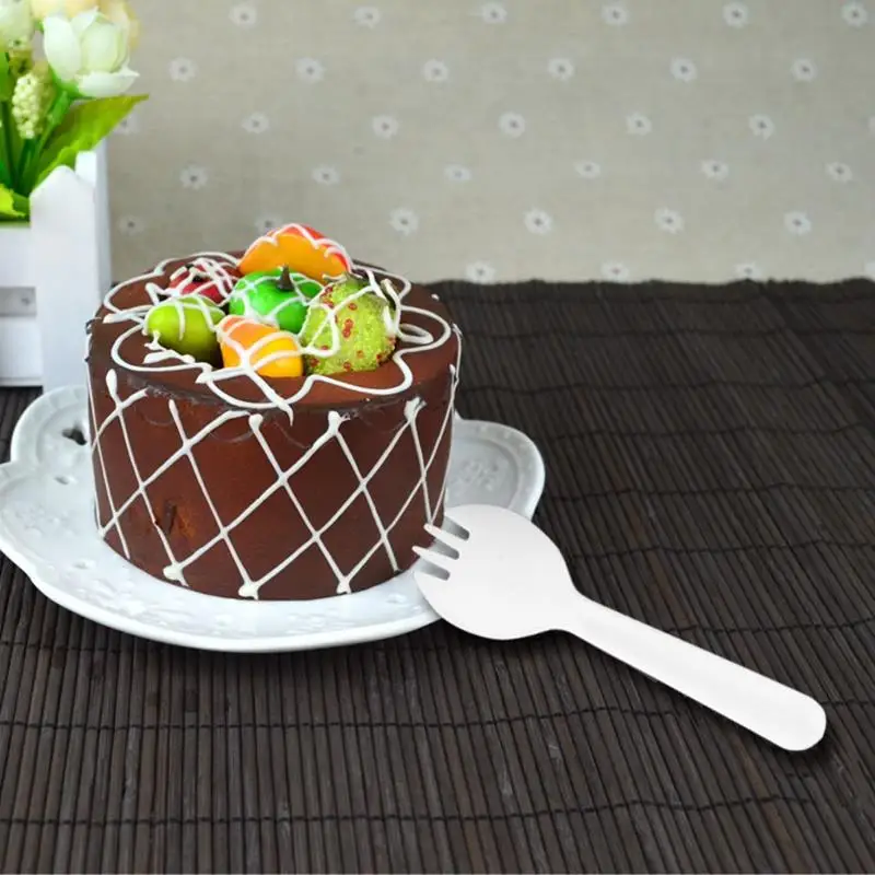 

100PCS Plastic Fruit Fork Set Tableware Disposable Multifunctional Snack Cake Dessert Ice Cream Forks Kitchen Dining Cake Tool