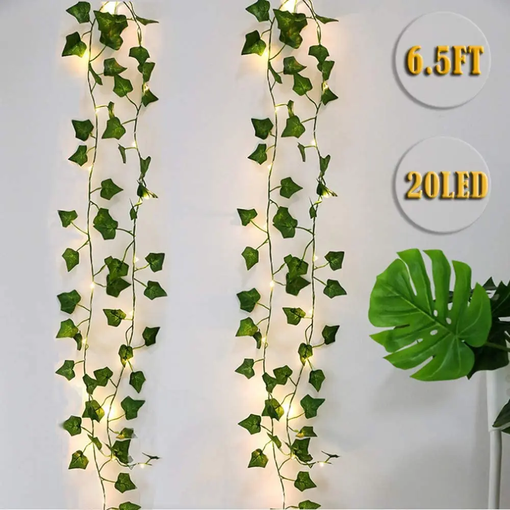 

30 LED Vine Ivy String Lights Maple Leaf Garland Wreath Hanging lamp Fairy Night Lights for Home Wedding Party Garden Decoration