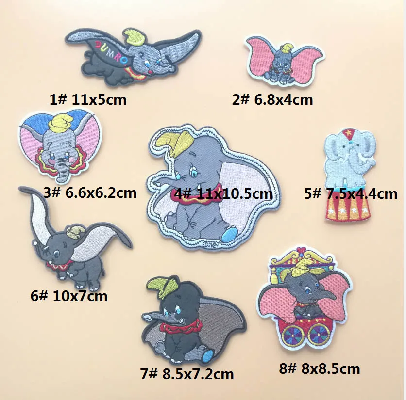 Dumbo утюг на патч es детская ткань металлическая аппликация патч слон животное мультяшный значок
