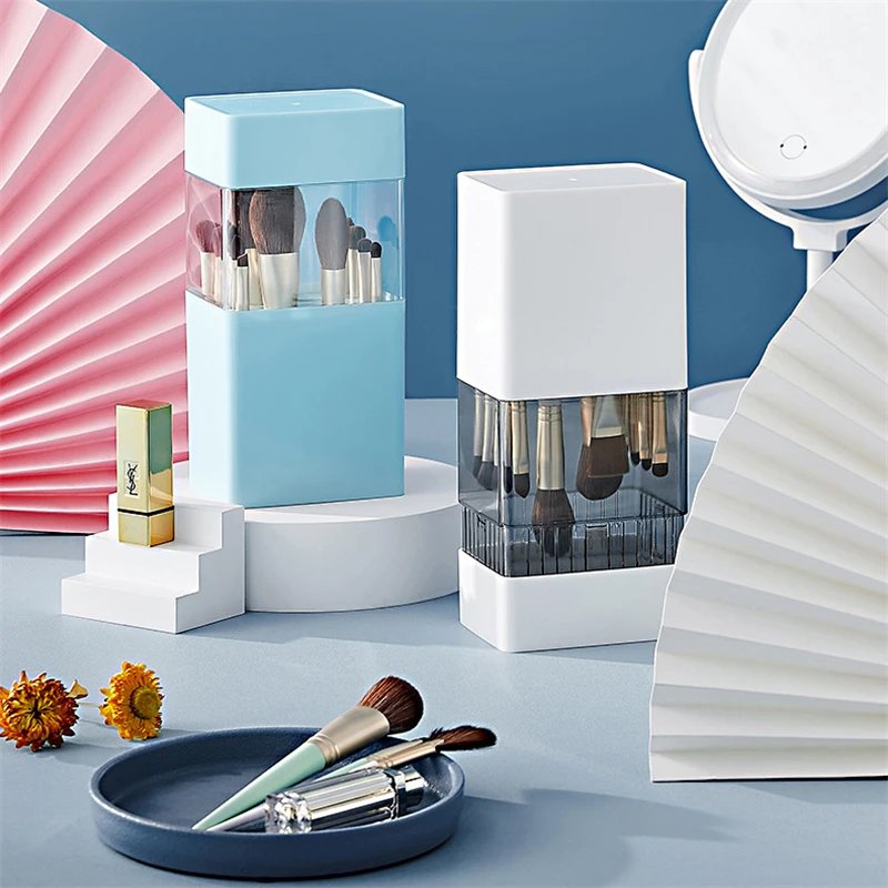 Кисть для макияжа хранения ведро сухих 2 в 1 Подводка глаз карандаш бровей коробка