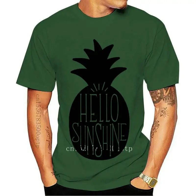 

New Hello Sunshine pineapple print Women tshirt Cotton Casual Funny t shirt For Lady Yong Girl Top Tee Hipster Drop Ship S-426