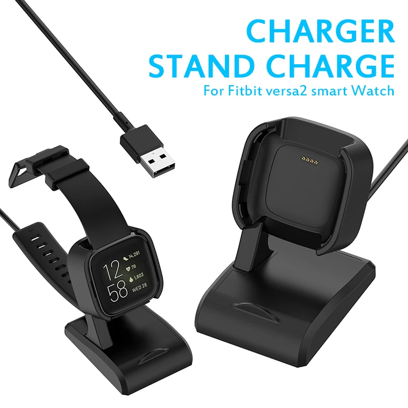 

Desktop Dock Station Vertical Charger For Fitbit Versa 2 Smart Watch Base Holder USB Charging Cable Cord Stand Versa2 Charger