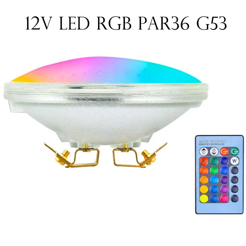 RGB PAR36 светодиодный прожсветильник, 9 Вт, 12 В, прожексветильник для ландшафта, PAR36, AR111, G53, светодиодная лампа, водонепроницаемая, IP65, RGB, менясве... от AliExpress WW