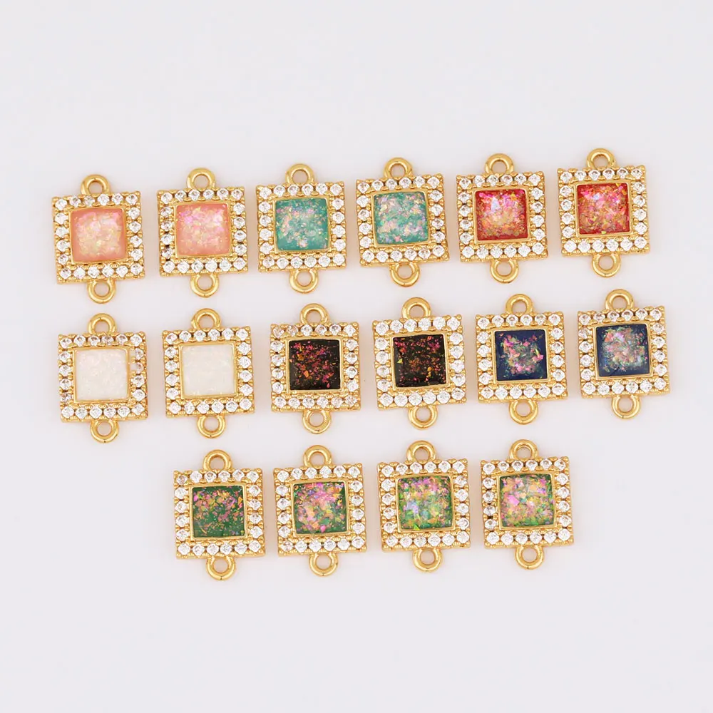 

WHSOK 20Pcs 9*14MM DIY Making/Jewelry Accessories/Connector/Square Shape/Hand Made/Shell Effect/Jewelry Findings & Components