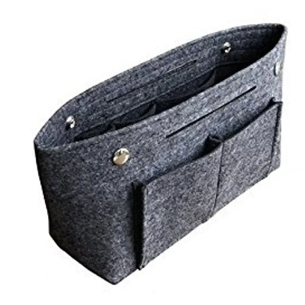 

Women Durable Useful Bag Foldabled Portable Handbag Easy Storage MultiPocket Insert Bag Felt Organizer Bag