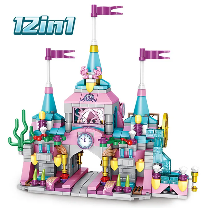 

12 in1 City Castle Model Building Blocks DIY Educational Movie Princess Friends Girls House Bricks Toys Gift For Children