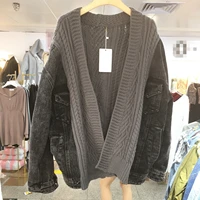 denim autumn long fashion wool knitting sleeve foreign style loose casual denim jacket women