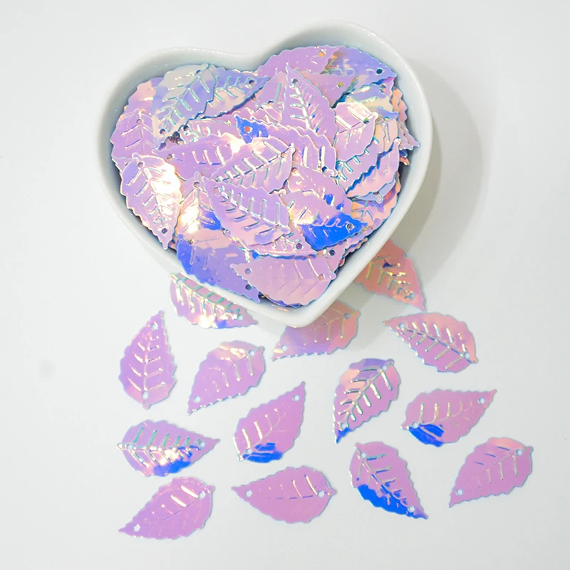 100 шт./упак. 13*24 мм лазерный зеленый лист блестки ПВХ пайетками Вышивание