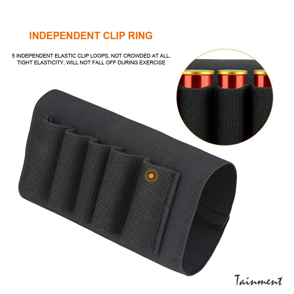 12 Gauge Ammo Case Pouch Holder Hunting Bags Thickening Prevent Slipping Elastic Buttstock Holsters Gun Accessories Nylon Parts | Спорт и