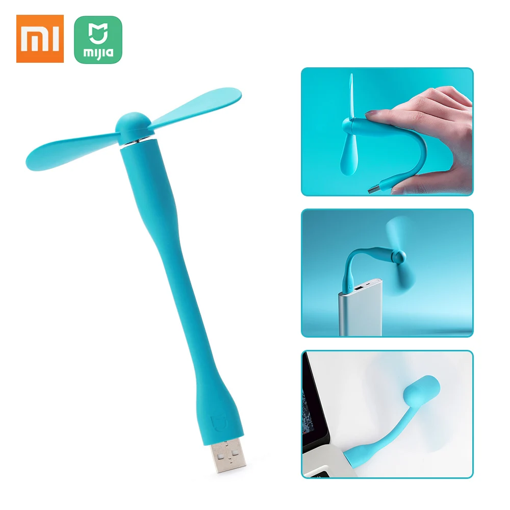 Оригинальный Портативный USB вентилятор Xiaomi Mijia гибкий карманного размера для
