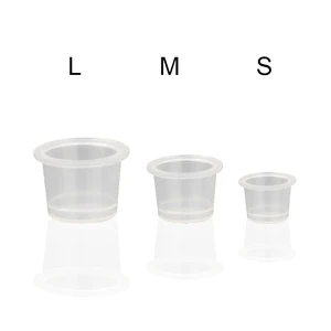 100 шт Пластиковые микроблейдинг тату чашки крышки пигмент прозрачный держатель Контейнер SML Размер для иглы наконечник ручка питания Supply-B5