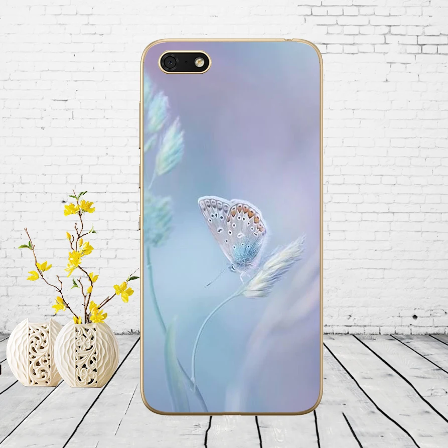 204DD Мягкий силиконовый чехол с красной бабочкой на белых розах для Huawei honor 9 10 Lite 7A 5