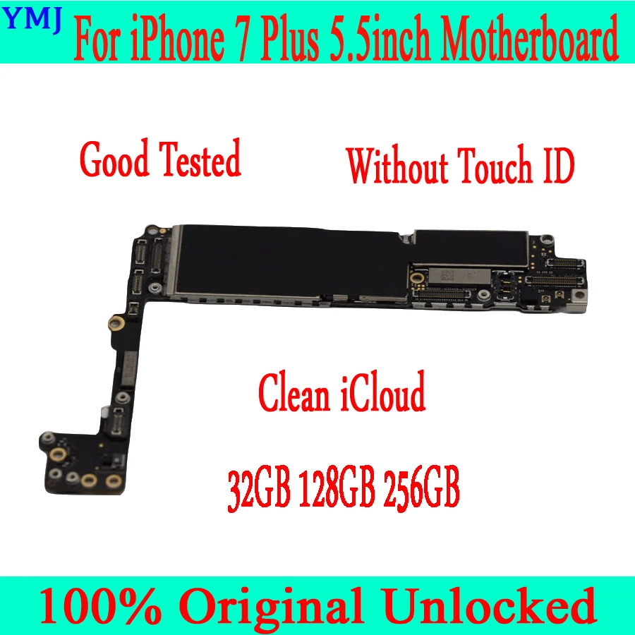 С/без Touch ID для iphone 7 Plus материнская плата, оригинальная разблокированная для iphone 7 P материнская плата с полным чипом, 32 ГБ/128 ГБ/256 ГБ