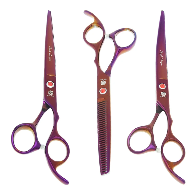 

Purple Dragon 7 inch Pet Cutting Scissors Thinning Shears for Trimming Dog Japan Steel Cat Grooming Tijeras Haircut Tools B0020B