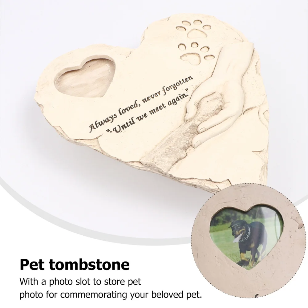 

Dog Cat Memorial Gift Picture Photo Frame with Heart Shape Decor for Pet Loss