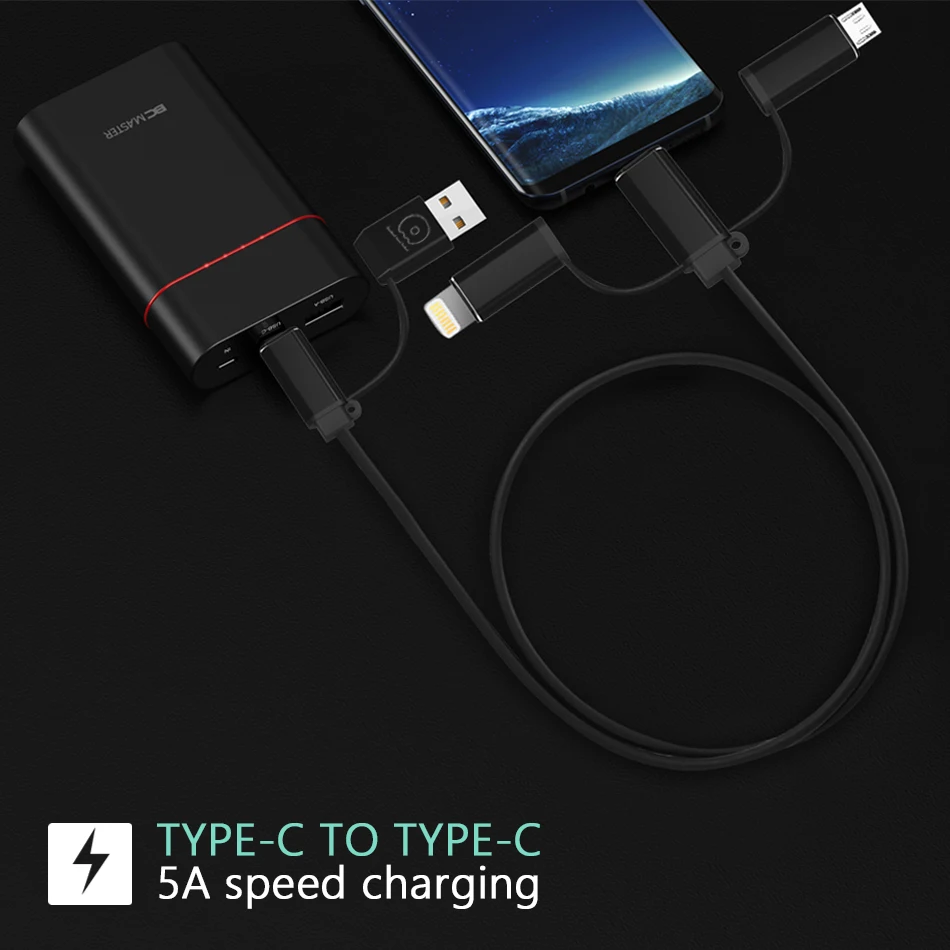 5 шт. А 4 в 1 USB кабель для мобильный телефон Micro Type C зарядный iPhone 7 XR XS 11Pro Huawei шнур