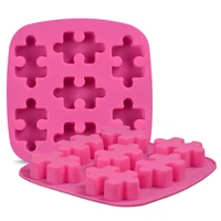 nice puzzles shape 7 cups cookies cake chocolate jelly bakeware christmas gift silicone mold baking tool