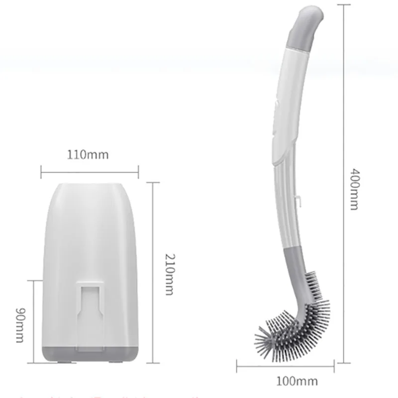 

JIAMEN Wall-Mounted Toilet Brush With Cleaning Tube TPR Corner Cleaning Brush Home Household Clean Tool Bathroom Accessories