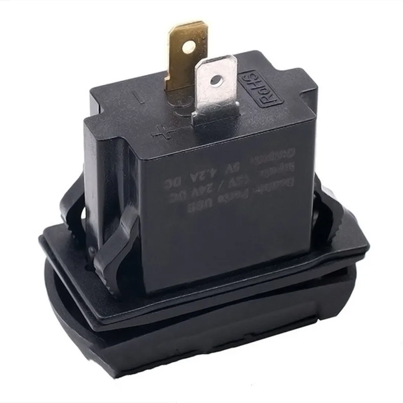 Двойное зарядное устройство USB клавишный переключатель напряжения синий