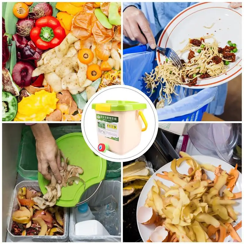 1 шт. 12л мусорное ведро для кухни портативное кухонное набор ведер с крышкой