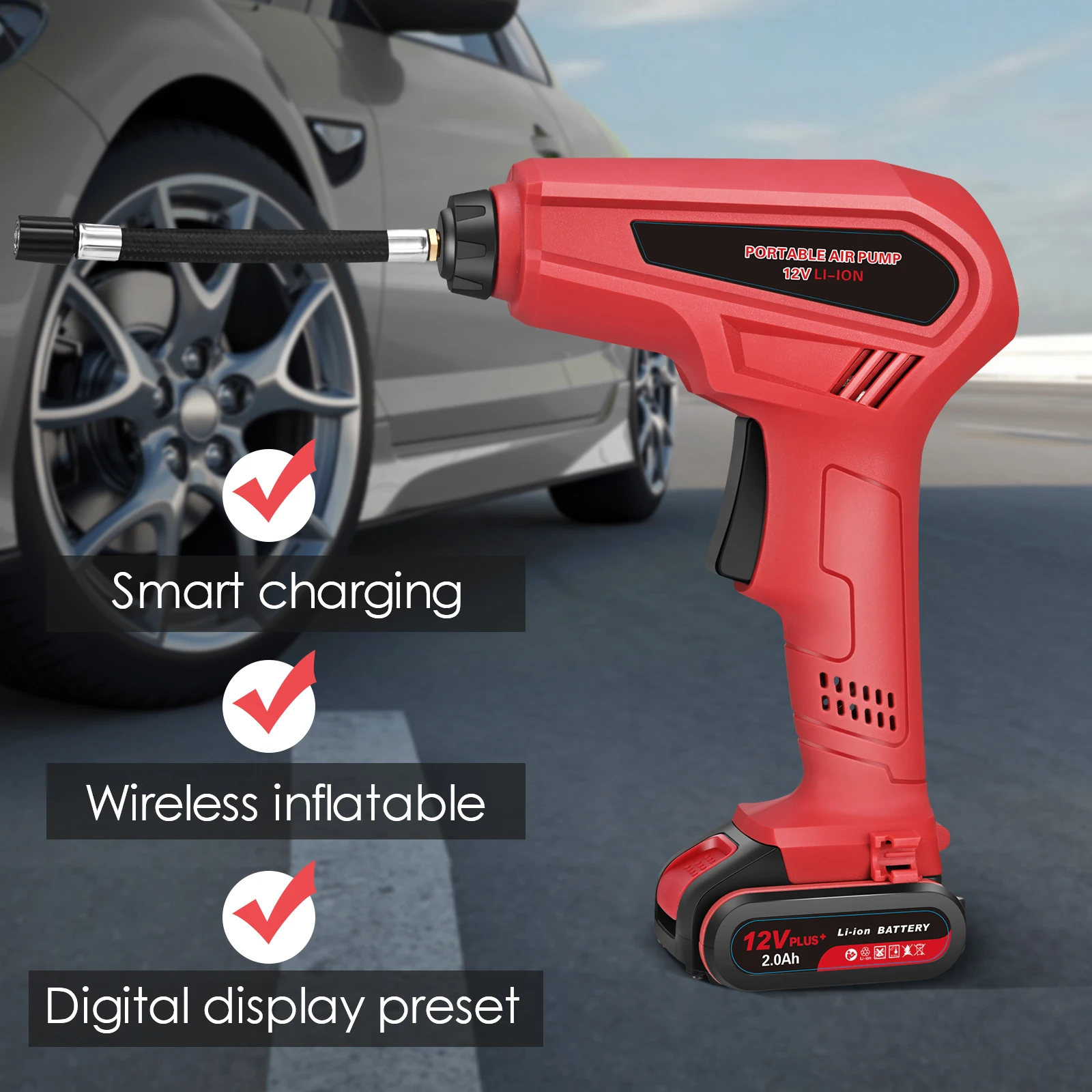 

12V Max Power Cordless Drill Electric Driver/Drill Kit Electric Drill Power Tool With Tire Inflator Pump