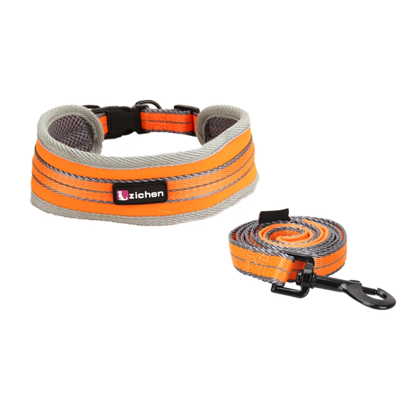 Светоотражающий собачий ошейник поводок регулируемый нейлоновый плотный